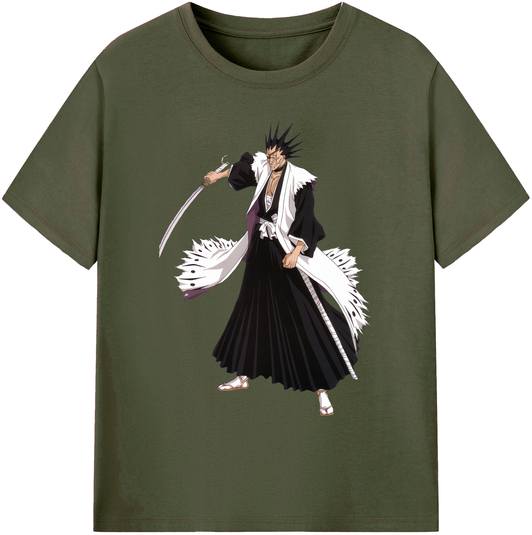 （画像用） ブリーチ ざらき けんぱち BLEACH Zaraki Kenpachi 綿100％ メンズ半袖Tシャツ｜肌触りやわらか＆通気性